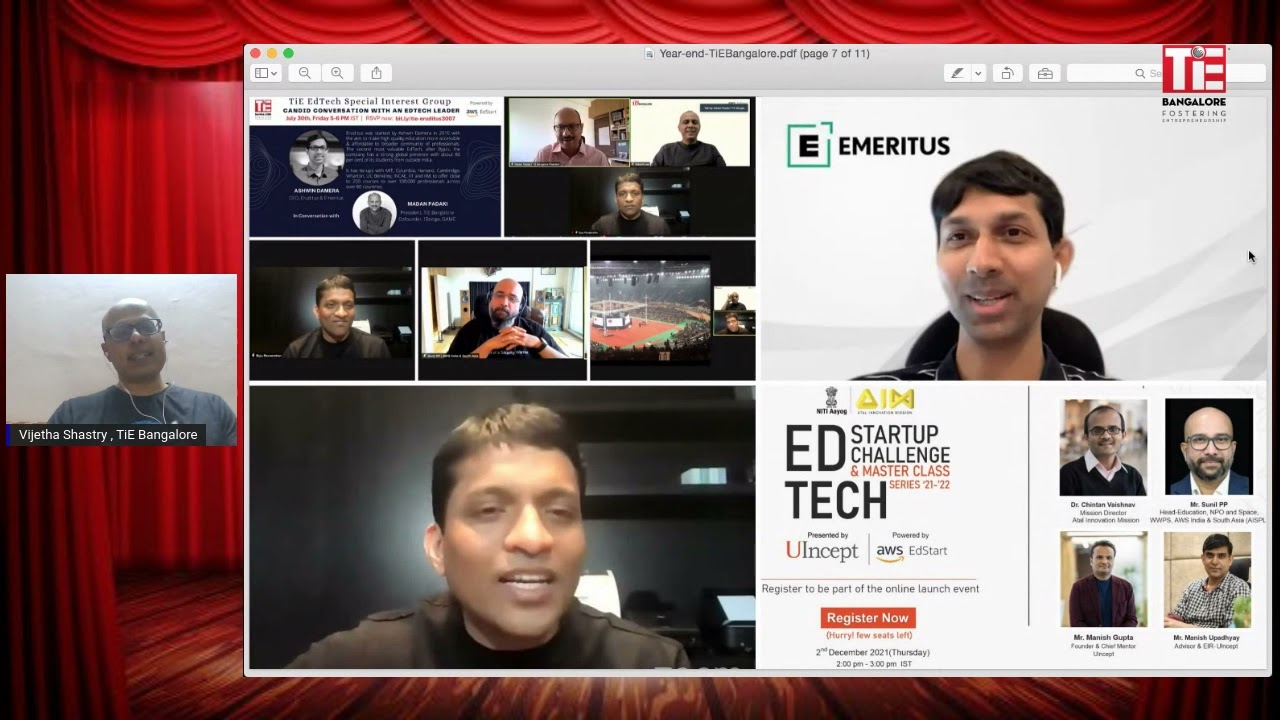 2021-22 Year-End Special: Overview of our Engagements with Vijetha Shastry (ED TiE Bangalore) 1/5