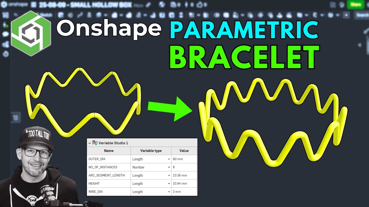 Onshape Step by Step Tutorial - ADVANCED - Parametric Bracelet using ...