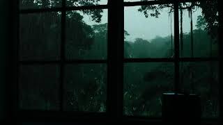 Rain Sound On Window with Thunder SoundsㅣHeavy Rain for Sleep, Study and Relaxation, Meditation