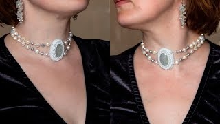Стильное и элегантное колье из бисера и бусин своими руками. Мастер класс