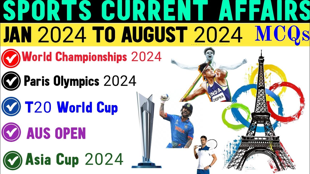 Sports Current Affairs 2024 |MCQs | Sports Question 2024 Jan to August ...