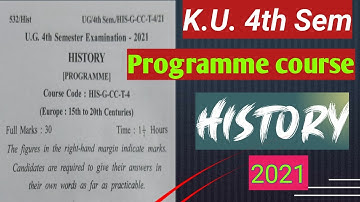 4th semester Programme course History question paper 2021/ K.U. 4th sem General History question 21