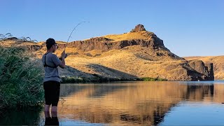 Overnight Camping Alone on the Snake River (Channel Catfish Catch & Cook)