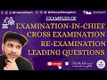 Court examples of examinationinchief cross examination reexamination and leading questions