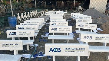 Hướng dẫn cách in chữ ngân hàng acb trên ghế đá trắng dễ làm