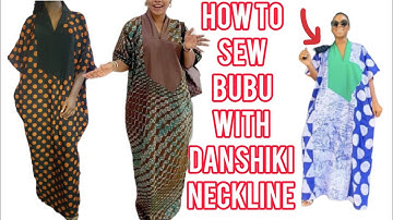 Shawl neck Cutting and stitching | Bubu Gown With Danshiki Neckline Shawl Collar Bubu Gown Tutorial