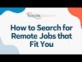 How to search for remote jobs that fit you