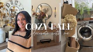 COZY FALL DECORATE WITH ME 🍂 | FALL FINISHING TOUCHES + HOMEMADE SHRIMP & CRAB EGG ROLLS