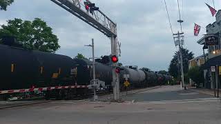 Northbound empty ethanol tanker train on track one