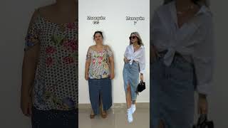 Look Plus Size Com Saia Jeans Mídia, Camisa Branca E Tênis Branco