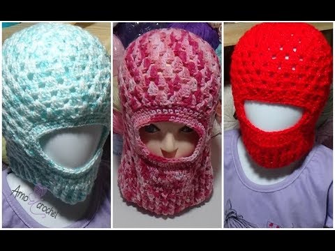 Calibre Expulsar a Ceniza Pasamontañas en cualquier tamaño tejidos a crochet - YouTube