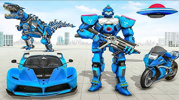 Police Dino Robot Car: Multi Car Robot Bike Transformation Game 2021 #2 - Android Gameplay