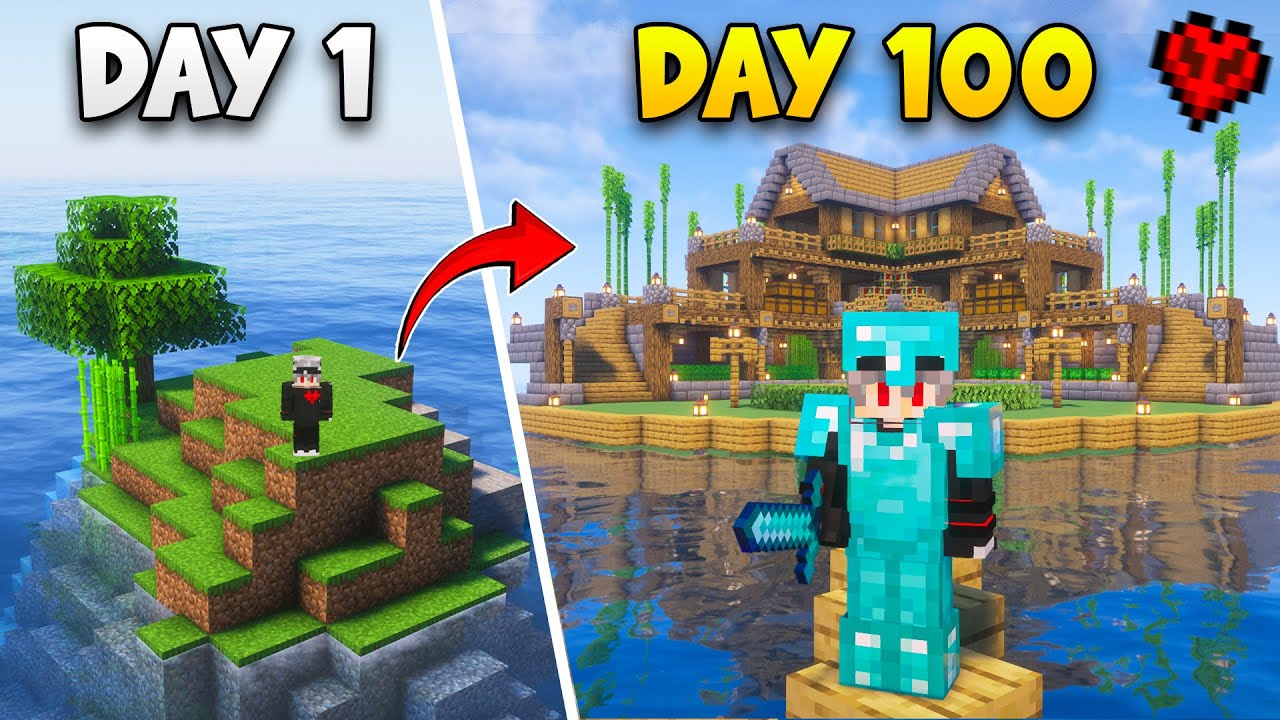 I Survived 100 days on a Survival Island in Minecraft Hardcore (Hindi)