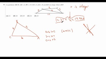 Integral Quadrilateral Diagonal (2009 AMC12A #10)
