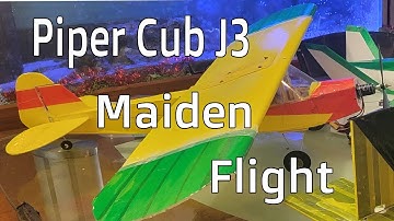 Scratch build Dollar Tree foam board RC Piper Cub J3 maiden flight