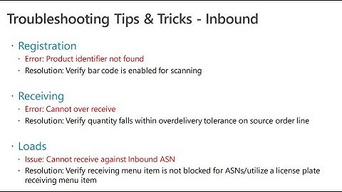 WMS Warehouse Management development troubleshooting P3