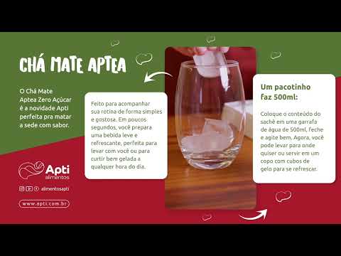 O Chá Mate Aptea Zero Açúcar é a novidade Apti perfeita pra matar a sede com sabor