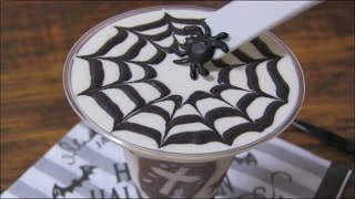 Spider web unbaked cheesecake dessert【クモの巣柄のレアチーズデザート】