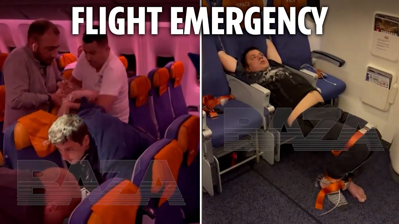'Wild' plane passenger tied up after going berserk in drunken rage forcing emergency landing