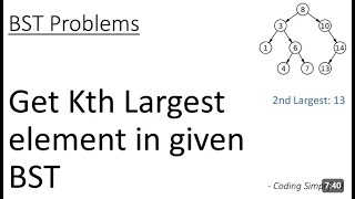 Kth largest element in a BST | C++