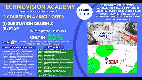 Electrical Design & ETAP | 15 Days Course | Including 4 Softwares | Only @30% Pricing