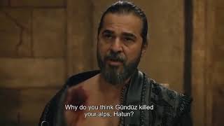 Ertugrul listens to Ilbilge accusations while cauterising his wounds   Ertugrul S05E07