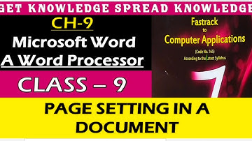 FASTRACK TO COMPUTER CLASS-9 PART-20 CH-9 MICROSOFT WORD- A WORD @Get Knowledge Spread Knowledge