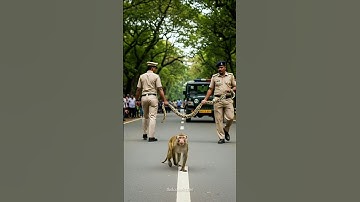 Monkey Almost Eaten by Python – Brave Police Rescue! 😱🐍🐒 #snake #animals #monkey