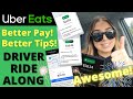 Uber Eats Driver Ride Along Food Delivery | Better Pay & Better Tips! | Part 2
