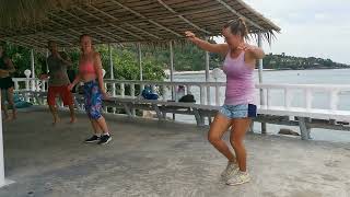 Bomba King Africa dance fitness steps - Ko Phangan class