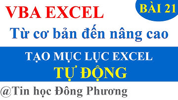 Bài 21: Tạo mục lục tự động trong Excel siêu nhanh (Dùng vòng lặp For Each VBA)