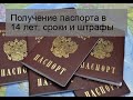 Получение паспорта в 14 лет: сроки и штрафы