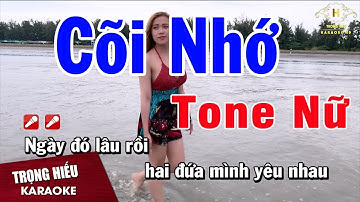 Karaoke Cõi Nhớ Tone Nữ Nhạc Sống | Trọng Hiếu