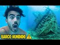 ENCONTRE UN BARCO HUNDIDO EN EL MEDIO DEL MAR!