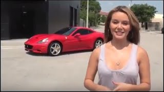 Hot Girl Revving Driving NEW Ferrari 2015 - Ferrari Girl Compilation