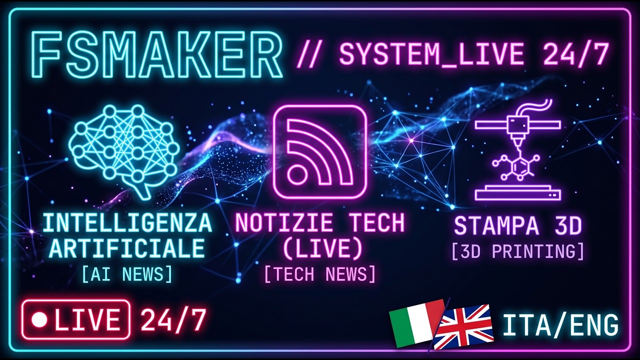 FSMaker Live 24/7 | Tech News, AI & 3D Printing [ITA/ENG] - YouTube