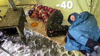 EXTREME -34C FREEZING COLD WINTER SOLO CAMPING ALONE in a HOT TENT ASMR