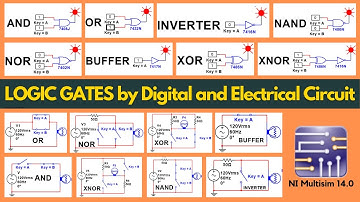 LOGIC GATES by Digital and Electrical Circuit | NI Multisim 14.0