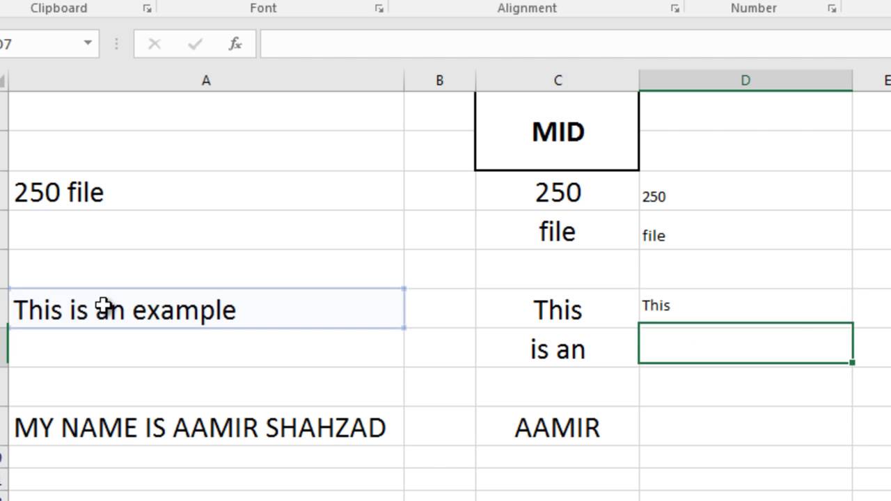 HOW TO USE MID FUNCTION IN MS EXCEL 2016 IN YouTube