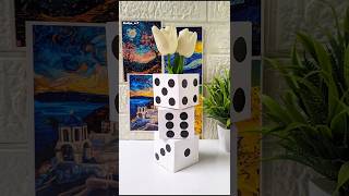 Diy Dice Flower Vase 🎲#shorts #youtubeshorts #diy#viral #trending #craft #dice#vase#decor #art