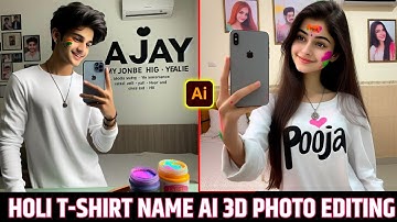Holi T-Shirt Name Photo Video Editing😱Bing Image Creator😊Holi Video Editing🔥Bing Image Creator Holi