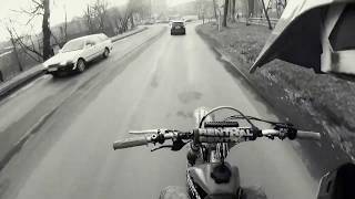 #Зимний Хруст/ Врезался в столб /Honda XR400R
