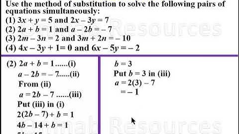 Simultaneous Equations: Substitution Method
