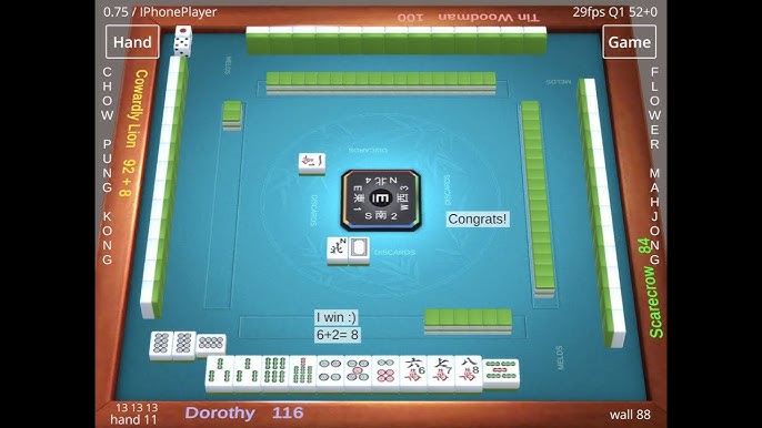 Play mahjong online with real mahjong players or training bots! 