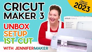 cricut maker 3 for beginners: unbox, setup, & first cut! (cricut kickoff day #1)