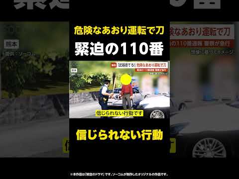 【信じられない行動】「武器捨てろ!」危険なあおり運転で刀…緊迫の110番通報 警察が急行 熊本 #shorts