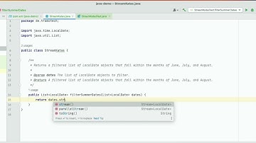 Java hands On Streams API filtering list of localdate objects that fall within summer