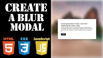 Create a Blur Modal With HTML, CSS & JavaScript #JavaScript