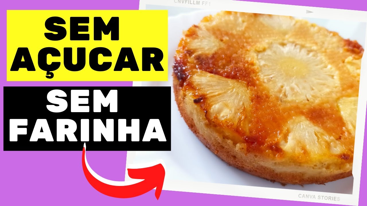 Bolo de abacaxi com coco fitness