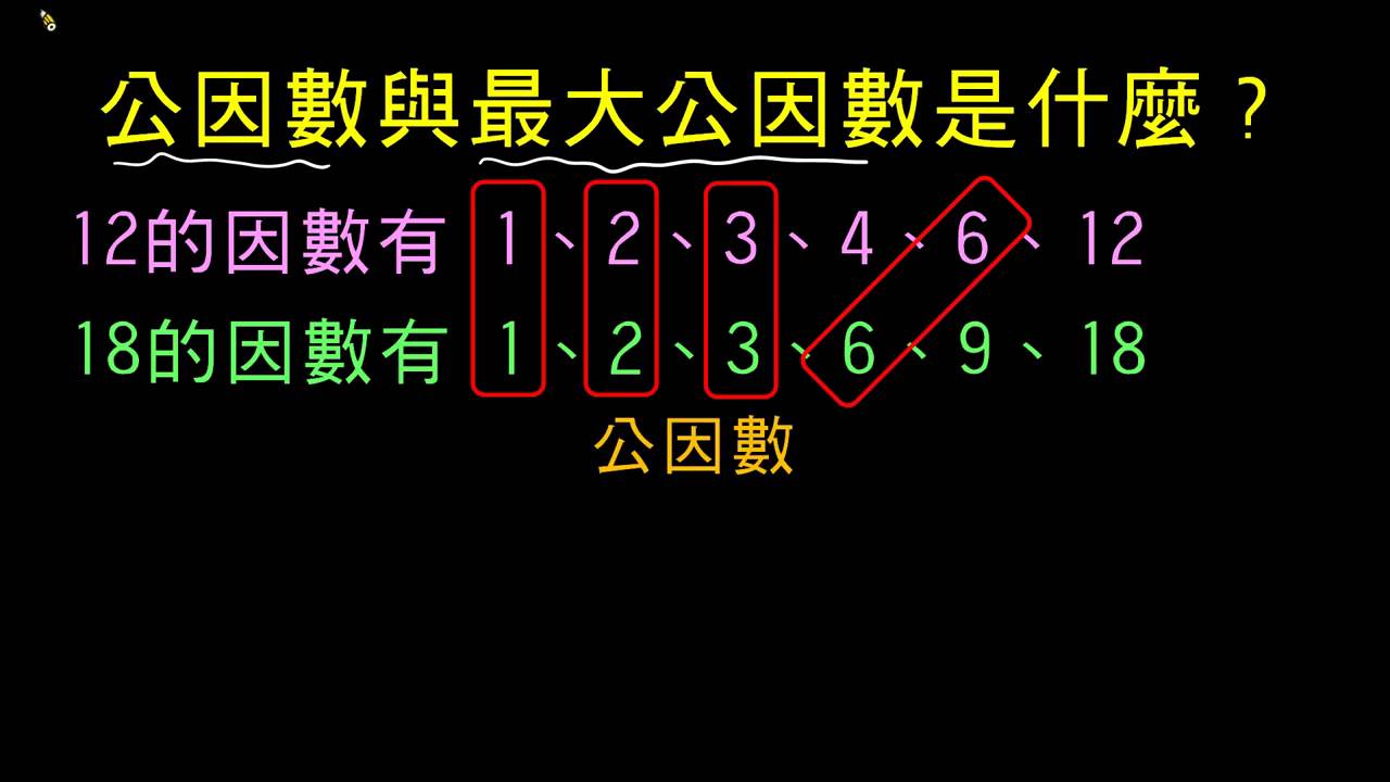 翻轉學習影片：國中小_數學_公因數與最大公因數是什麼？